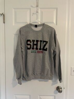 Gildan Gray SHIZ Crewneck Sweatshirt with Multicolor EST. 1995